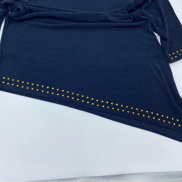 Chico’s Travelers Top Beaded Black Asymmetrical 8/10 - Picture 6 of 6